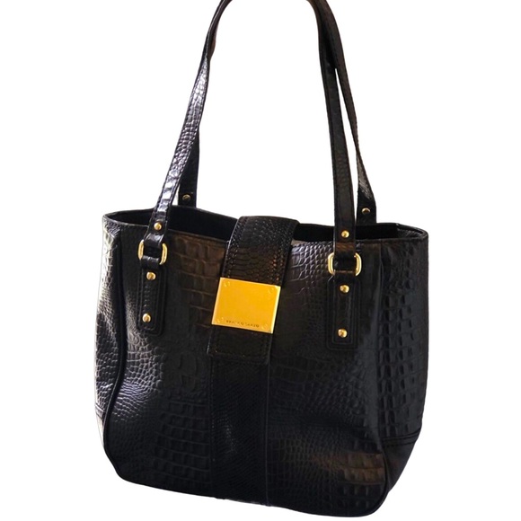 Franco Sarto Handbags - franco sarto black genuine leather satchel